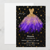 Glitterende waterverfjurken kaart (Voorkant / Achterkant)