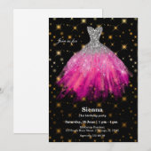 Glitterende waterverfjurken kaart (Voorkant / Achterkant)