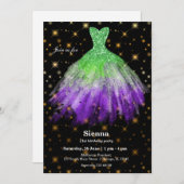 Glitterende waterverfjurken kaart (Voorkant / Achterkant)