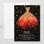 Glitterende waterverfjurken kaart (Voorkant / Achterkant)