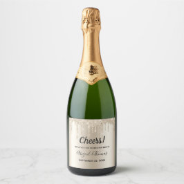 Glitterende wijn glinsterende drup trendy glamour sparkling wijnetiket