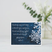 Glitterende winter-sneeuwvlok vakantie groet feestdagenkaart (Staand voorkant)