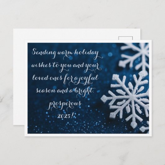 Glitterende winter-sneeuwvlok vakantie groet feestdagenkaart (Voorkant / Achterkant)