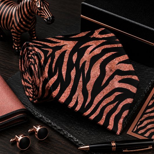 Glitterende Zebra Wilde Dieren Patroon Stropdas