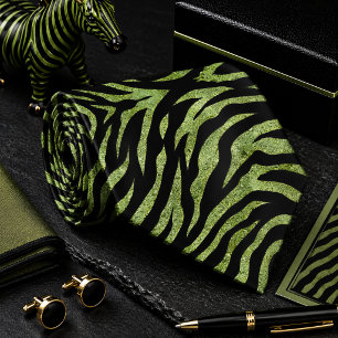 Glitterende Zebra Wilde Dieren Patroon Stropdas
