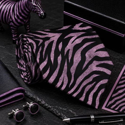 Glitterende Zebra Wilde Dieren Patroon Stropdas