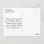 Glitterende Zilver Folie 50e Verjaardag Bedankt Briefkaart (Achterkant)