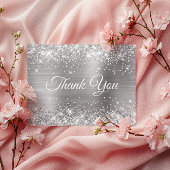 Glitterende Zilver Folie 75e Verjaardag Bedankt Briefkaart