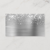 Glitterende zilveren 25e trouwdag plaatskaartje (Achterkant)