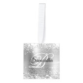 Glitterende Zilveren Folie Fancy Monogram Decoratie (Voorkant)