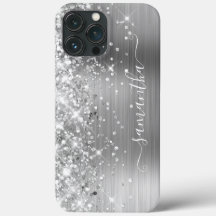 Glitterende Zilveren Folie Moderne Meisjesachtige