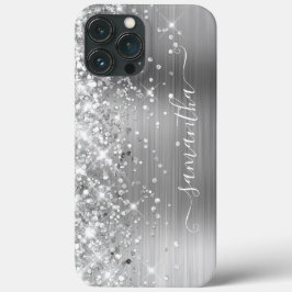 Glitterende Zilveren Folie Moderne Meisjesachtige  Case-Mate iPhone Case
