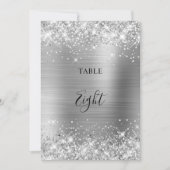 Glitterende Zilveren Folie Trouwtafel Nummer 5x7 K (Voorkant)