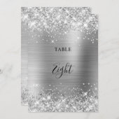 Glitterende Zilveren Folie Trouwtafel Nummer 5x7 K (Voorkant / Achterkant)