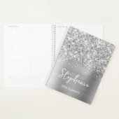 Glitterende Zilveren Glam Gepersonaliseerd 2024 Planner (Display)