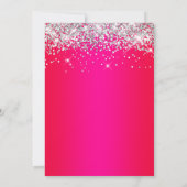 Glitterende Zilveren Glans Rood Magenta Gradiënt Kaart (Achterkant)