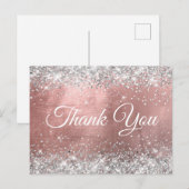 Glitterende Zilveren Glitter Roze Gouden Folie Bed Briefkaart (Voorkant / Achterkant)