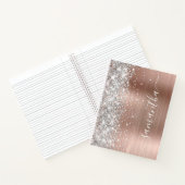 Glitterende Zilveren Glitter Roze Gouden Glam Meis Notitieboek (Binnen)