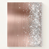 Glitterende Zilveren Glitter Roze Gouden Glam Meis Notitieboek (Achterkant)