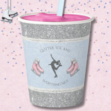 Glitterende Zilveren Ijsblauwe Kunstschaatser Verj