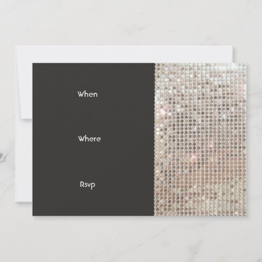 Glitterende Zilveren Lovertjes Feestelijke Feest P Kaart (Achterkant)