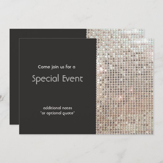 Glitterende Zilveren Lovertjes Feestelijke Feest P Kaart (Voorkant / Achterkant)