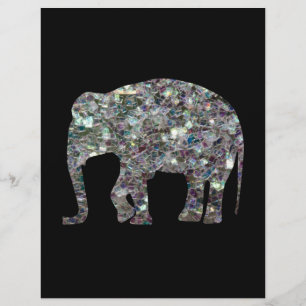 Glitterende zilveren mozaïek glans Olifant Flyer