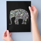 Glitterende zilveren mozaïek glans Olifant Flyer (Hand)