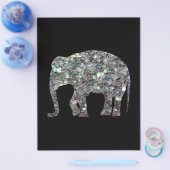 Glitterende zilveren mozaïek glans Olifant Flyer (Enkel)