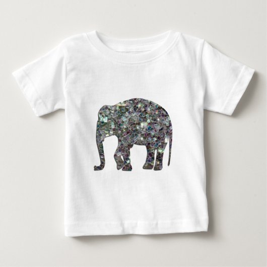 Glitterende zilveren mozaïek glinsterende Olifant (Voorkant)