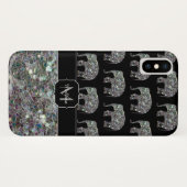 Glitterende zilveren mozaïek glinsterende Olifant Case-Mate iPhone Case (Achterkant (horizontaal))