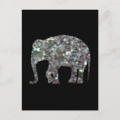 Glitterende zilveren mozaïek olifant briefkaart (Voorkant)