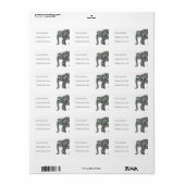 Glitterende zilveren mozaïek olifant etiket (Full Sheet)