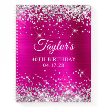 Glitterende Zilveren Roze Folie 40e Verjaardag