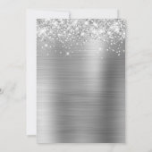 Glitterende Zilverfolie Save the Date Kaart (Achterkant)