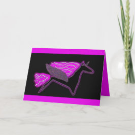 Glitterende zwarte Eenhoorn Pegasus Bedankkaart