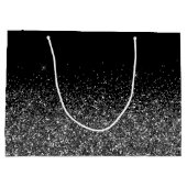 Glitterende Zwarte Elegante Handtekening Swash Naa Groot Cadeauzakje (Achterkant)