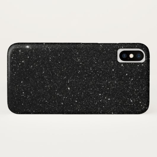 Glitterende zwarte glitter glanzend Case-Mate iPhone case (Achterkant (horizontaal))