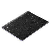 Glitterende zwarte glitter glanzend notitieboek (Linkerzijde)