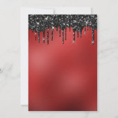 Glitterende Zwarte Glitters Donkerrode Gradiënt Sw Kaart (Achterkant)