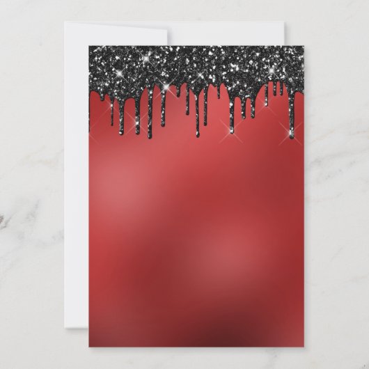 Glitterende Zwarte Glitters Donkerrode Gradiënt Sw Kaart (Achterkant)