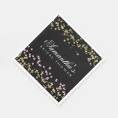 Glitterfeest roze en gouden bruidsdouche servet (Hoek)