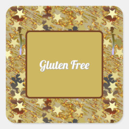 Glitterfeest speciaal eten gluten vrij vierkante sticker