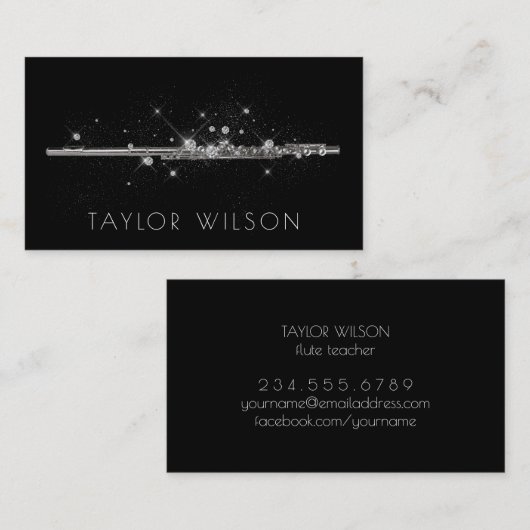 glitterfluit visitekaartje (Voorkant / Achterkant)