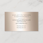 Glitterfolie voor moderne bruinfotografie visitekaartje (Achterkant)