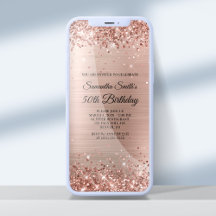 Glittergeborsteld Roos Gold Foil 50e verjaardag