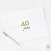 Glittergoud 40 en Fabulous | 40ste verjaardag Ronde Sticker (Envelop)