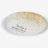 glittergoud, gouden vonk papieren bordje (Gekanteld)