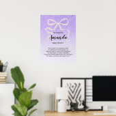 Glittergradiënt coquet lint Welkom Baby Shower Poster (Thuiskantoor)