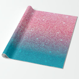 Glittergradiënt roze cadeaupapier
